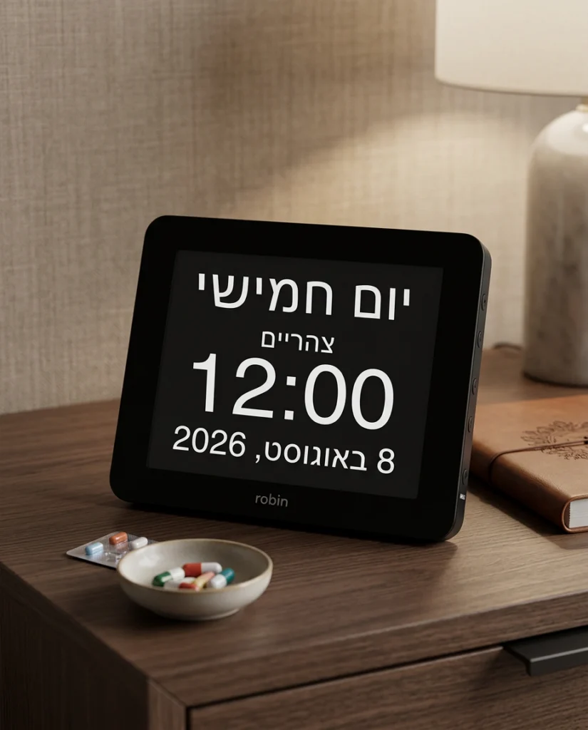 שעון דיגיטלי עם תזכורת לתרופות