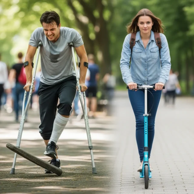קורקינט ברך (Knee Walker) מול קביים: במה לבחור לאחר ניתוח?