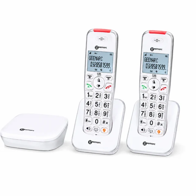 טלפון אלחוטי מוגבר Duo – שתי שלוחות עם בסיס חכם